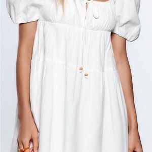 Zara White Puff Sleeve Sundress Color White Size Small